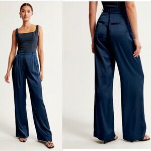 Abercrombie & Fitch Navy Wide Leg Pants